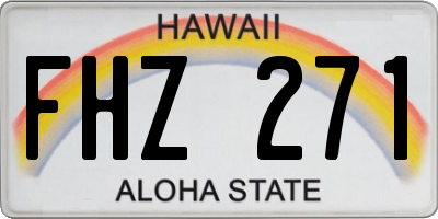 HI license plate FHZ271