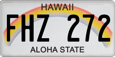 HI license plate FHZ272