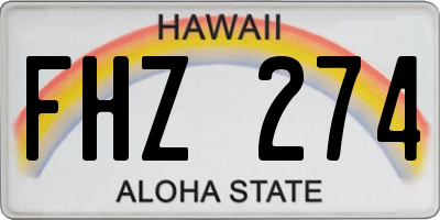 HI license plate FHZ274