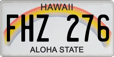 HI license plate FHZ276