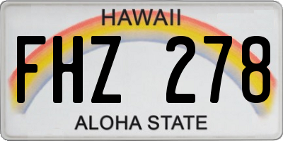 HI license plate FHZ278
