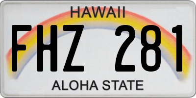 HI license plate FHZ281