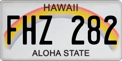 HI license plate FHZ282