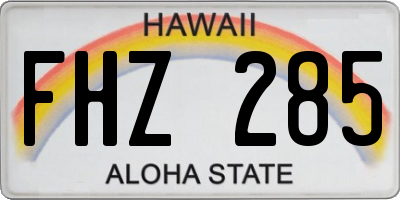 HI license plate FHZ285
