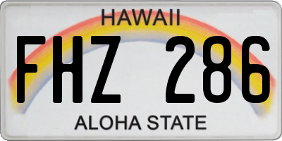 HI license plate FHZ286
