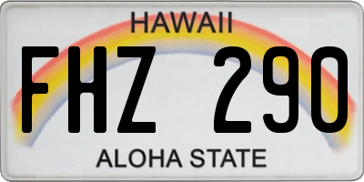HI license plate FHZ290