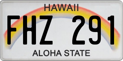 HI license plate FHZ291