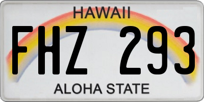HI license plate FHZ293
