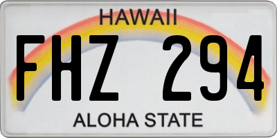 HI license plate FHZ294