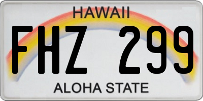 HI license plate FHZ299