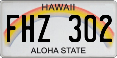 HI license plate FHZ302