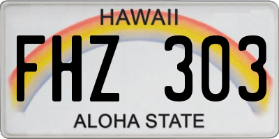 HI license plate FHZ303