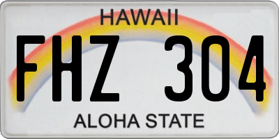HI license plate FHZ304