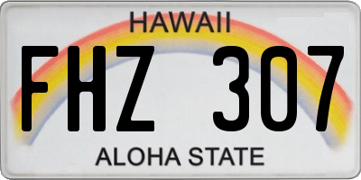 HI license plate FHZ307