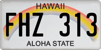 HI license plate FHZ313