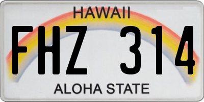 HI license plate FHZ314