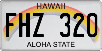 HI license plate FHZ320