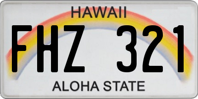 HI license plate FHZ321