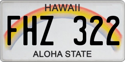 HI license plate FHZ322