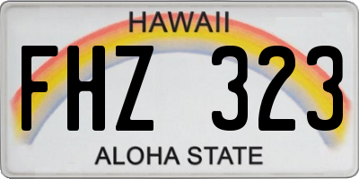 HI license plate FHZ323