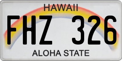 HI license plate FHZ326