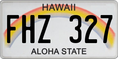 HI license plate FHZ327