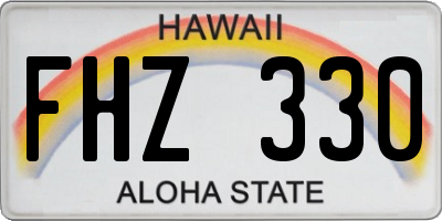 HI license plate FHZ330