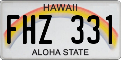 HI license plate FHZ331