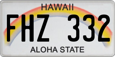 HI license plate FHZ332