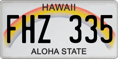 HI license plate FHZ335