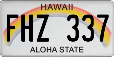 HI license plate FHZ337