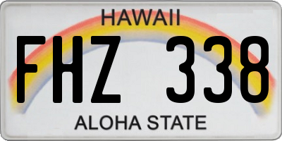 HI license plate FHZ338