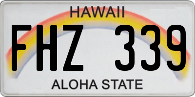 HI license plate FHZ339