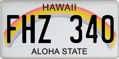 HI license plate FHZ340