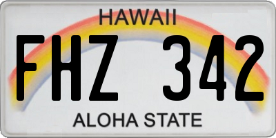 HI license plate FHZ342