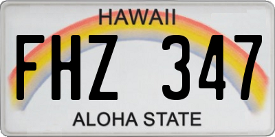 HI license plate FHZ347