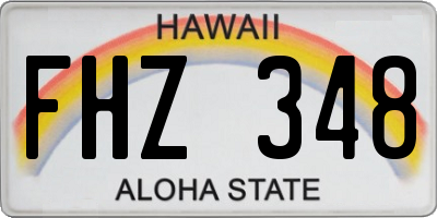 HI license plate FHZ348