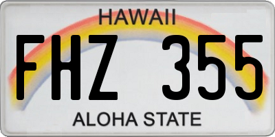 HI license plate FHZ355