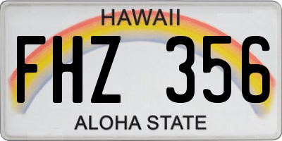 HI license plate FHZ356