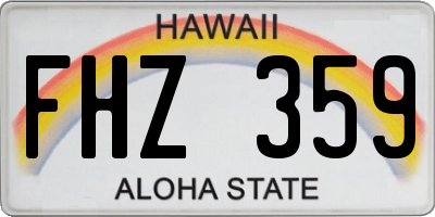 HI license plate FHZ359