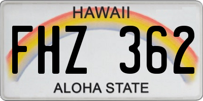 HI license plate FHZ362