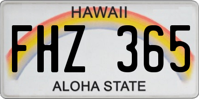HI license plate FHZ365