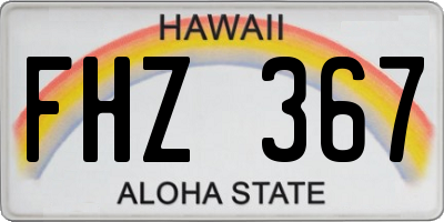 HI license plate FHZ367