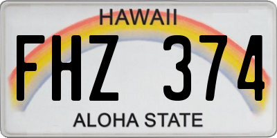 HI license plate FHZ374