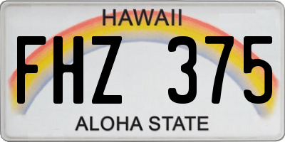 HI license plate FHZ375