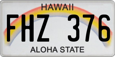 HI license plate FHZ376