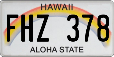 HI license plate FHZ378