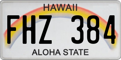 HI license plate FHZ384