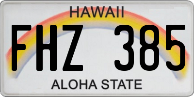 HI license plate FHZ385