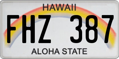HI license plate FHZ387